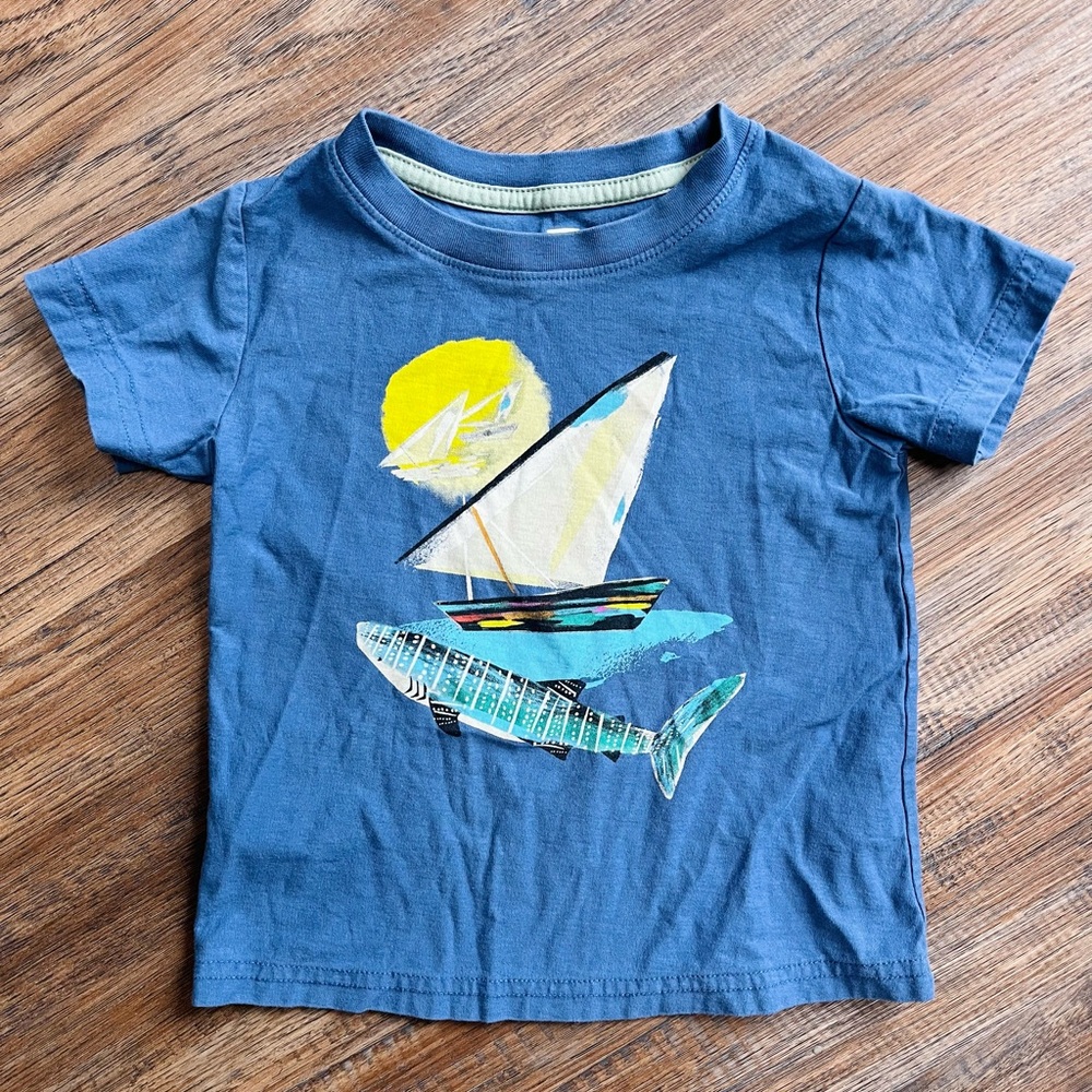Tea Collection Shark & Sailboat Graphic Toddler Tee Size 2T